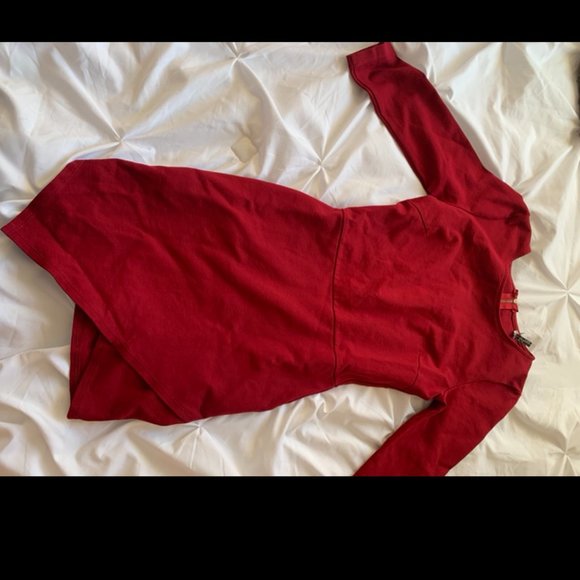 dark red mid sleeve cocktail dress - Picture 1 of 2